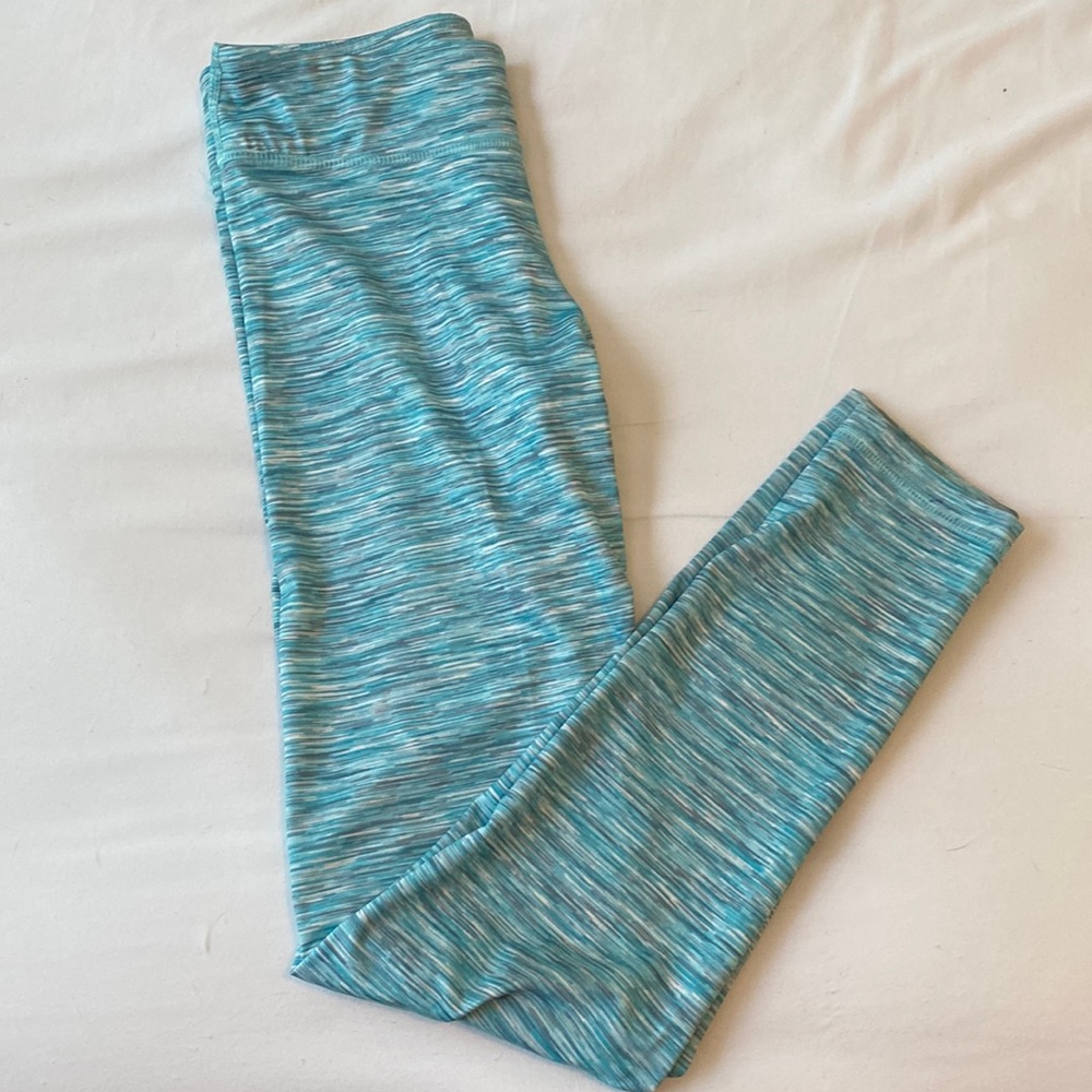 Girls blue and grey athletic leggings